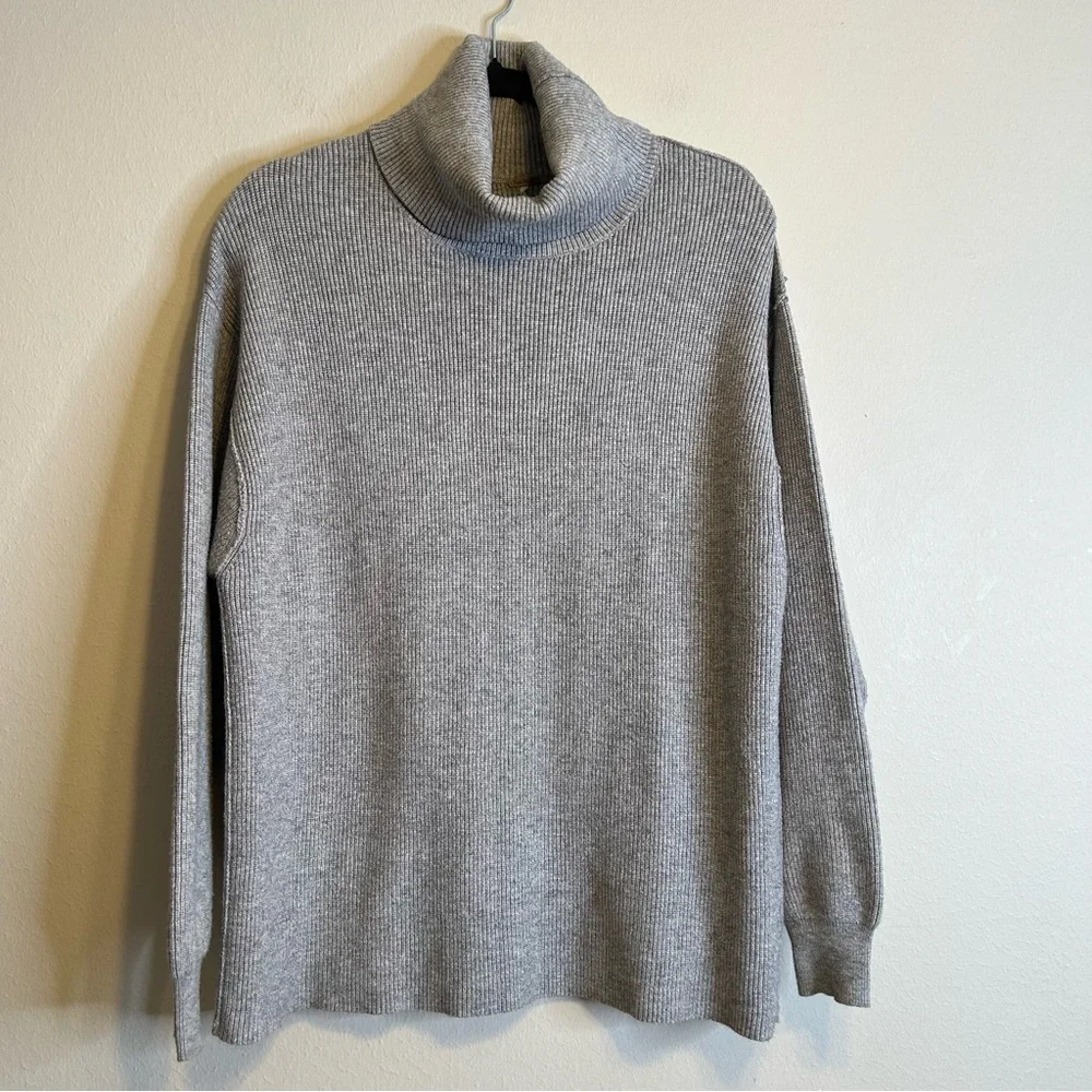 Free People Softly Structured‎ tunic turtleneck knit sweater gray size XS